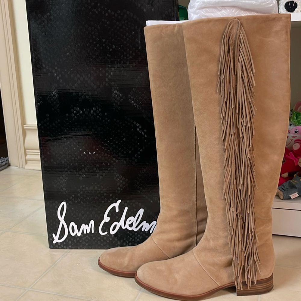 Sam Edelman Suede Fringe Boots